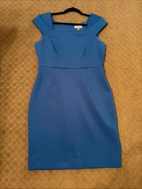 Calvin Klein Royal Blue Cap-Sleeve Sheath Dress